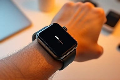 Apple Watch with extended battery life, symbolizing efficiency.