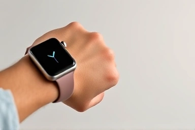 Apple Watch blood oxygen measurement, close-up, technology