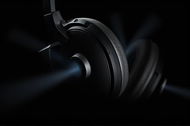 Bose QC Ultra headphones with symbolic immersive sound effect