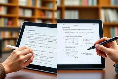 Student choosing between iPad and Galaxy Tab for notes
