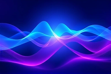 Abstract visualization of rich, lossless audio waves.