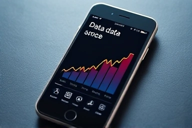 Smartphone showing rapid data usage increase