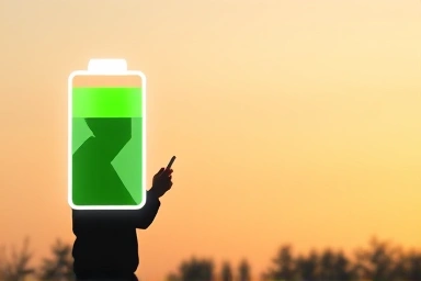 Symbolic representation of extended smartphone battery life