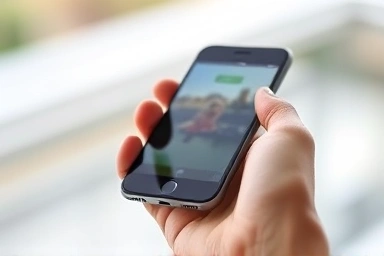 Close-up of smartphone screen, emphasizing user interaction and functionality.