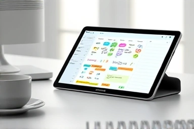Galaxy Tab digital planner with stylus and stickers