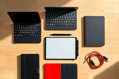 Galaxy Tab S9 accessories including keyboard covers and S Pen.
