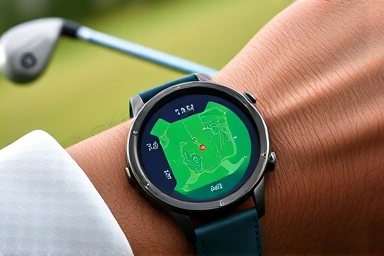Galaxy Watch golf map display close-up
