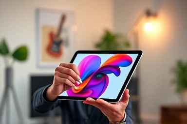 Digital artist sketching on iPad Pro with Apple Pencil