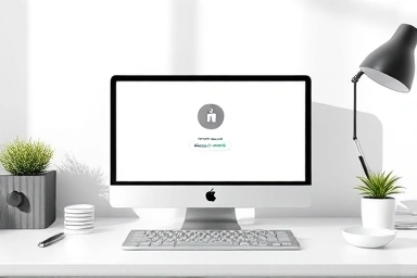 M1 MacBook with simplified reset interface on a modern desk.