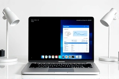 MacBook running Windows via Parallels with potential issues visualized.
