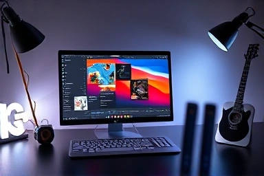 MacBook Pro M1 Pro, professional design software, modern desk setup