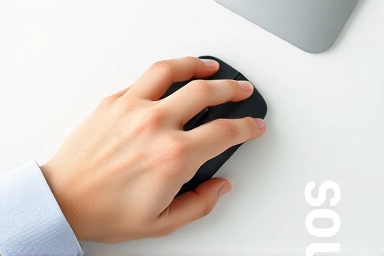 Ergonomic vertical mouse promoting healthy wrist posture.