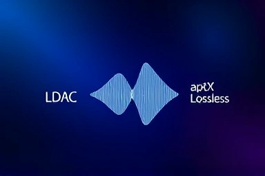 Abstract representation of lossless audio data transmission.