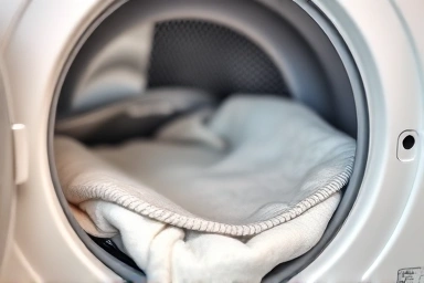 Baby nap mat going into a dryer, highlighting material and ease