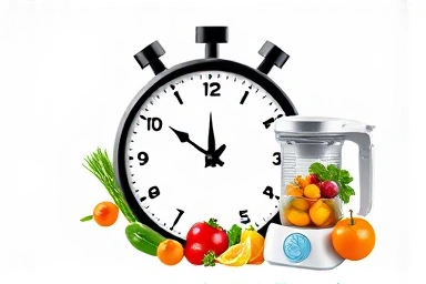 Symbolizing time-saving and healthy baby food preparation.