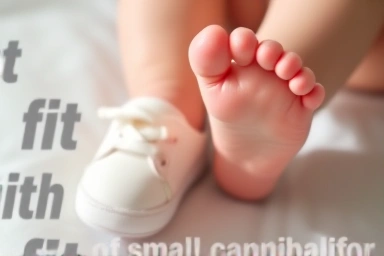 Comfortable baby shoes fitting a healthy foot.