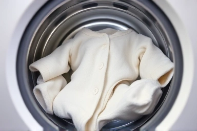 Sterilization process in a baby washing machine.