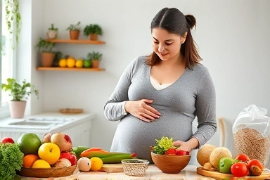 Pregnant woman planning healthy gestational diabetes diet
