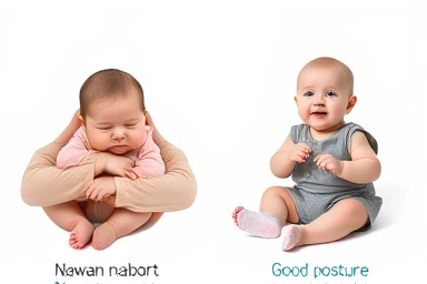 Baby development stages, safe carrying methods, posture milestones