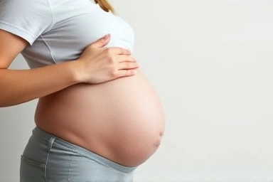 Pregnant woman contemplating labor signs