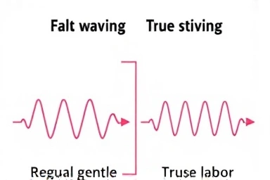 Visual comparison of false and true labor contractions