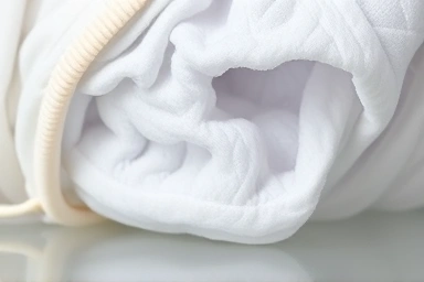Close-up of absorbent material in a diaper.