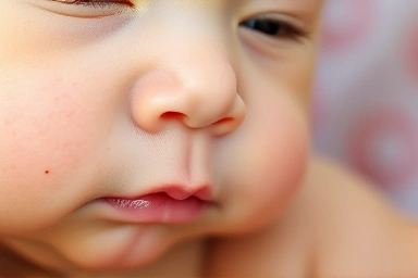 Baby's delicate skin, gentle care, natural light