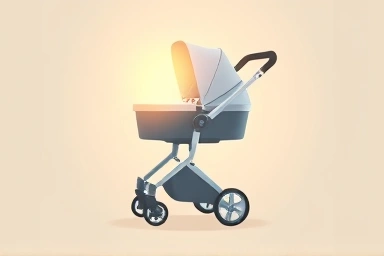 Modern baby stroller radiating comfort and safety.