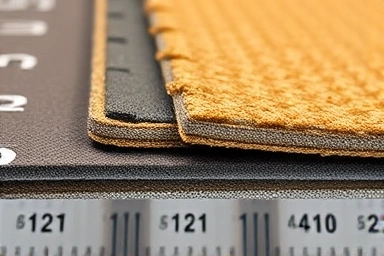 Close-up of layered floor mat thicknesses and textures