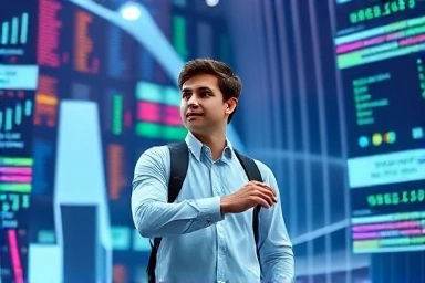 IT professional mastering digital challenges with new skills.