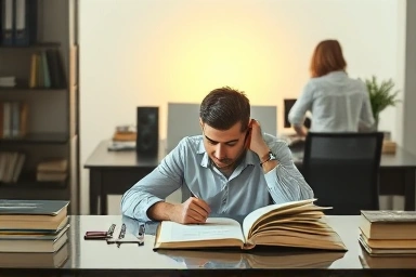 Appraiser student studying diligently, aspiring for success.