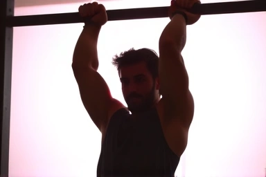 Person training for physical fitness test, showing strength.