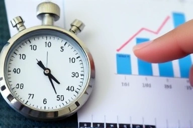 Measuring physical fitness progress with stopwatch and chart.