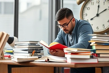 Focused CPA exam study with time symbolism.