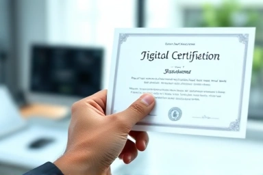 Digital certificate symbolizing achievement in cybersecurity.