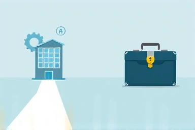 Symbolic representation of career path choice between two certifications