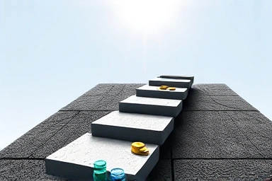 Symbolic path to finance career with financial elements