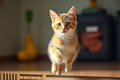 Healthy, playful cat representing good digestion and energy.