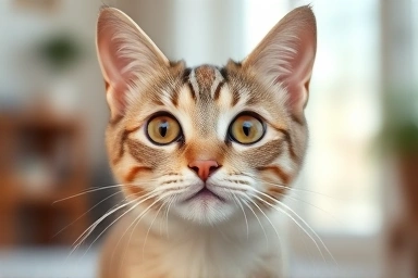 Healthy cat looking curious and alert.