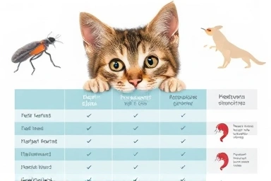 Cat looking at pet medication comparison chart