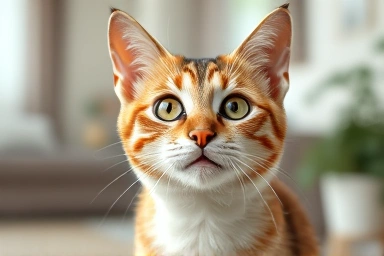 Healthy cat with clear eyes, symbol of feline well-being.
