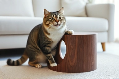 Cat scratching post, happy cat, sofa protection, harmonious home