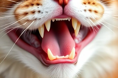 Symbol of healthy cat teeth and gums