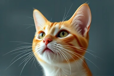 Visualizing cat's enhanced sensory perception through whiskers.