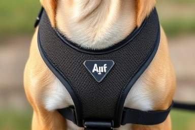 Close-up of an anti-pull harness design minimizing neck pressure.