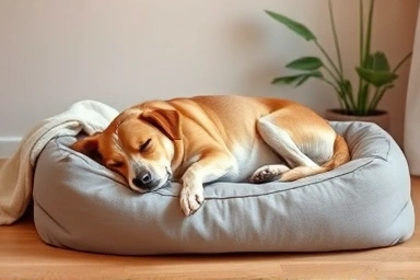 Calm dog sleeping peacefully