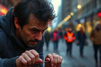 Dog owner searching for lost ID tag in a hurry.