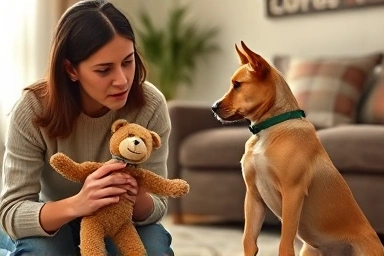 Dog owner observing puppy mounting behavior, seeking understanding.