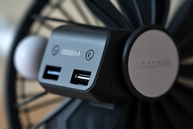 Detailed view of a versatile 10000mAh portable fan