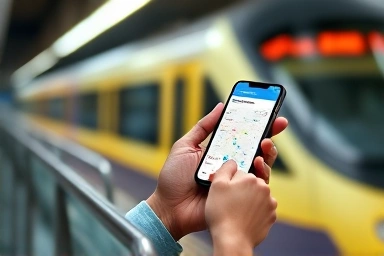 Using a smartphone app for real-time train station parking